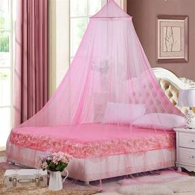 img 4 attached to Eimilaly Bed Canopy Mosquito Net - Pink Decor for Girls Room & Outdoor Protection