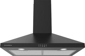 img 4 attached to 🔥 30-inch Black Range Hood with Anti-fingerprint Design - 450 CFM Kitchen Vent Hood - Push Button Control - 3 Speed Exhaust Fan - Ducted and Ductless Convertible - CIARRA CAB75206P
