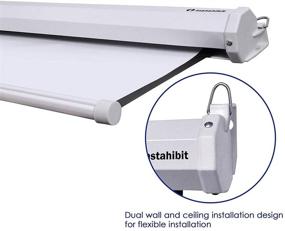img 1 attached to Instahibit 72-inch 16:9 Manual Pull Down Projector Screen with Self-Locking Mechanism for Home, Meeting Room, Classroom, Restaurant, Bar