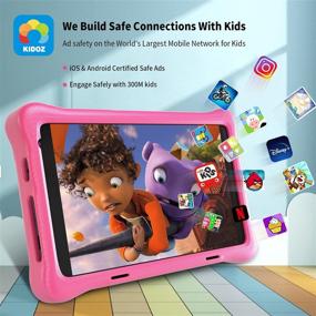 img 3 attached to 🎮 Планшет для детей 8 дюймов: HAPPYBE, Full HD дисплей, четырехъядерный, 32 ГБ, родительский контроль, WiFi, Google Play, YouTube, розовый чехол для защиты от детей.
