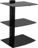 📺 mount-it! floating av component shelf with 3 tempered glass shelves - perfect wall mount for blu ray dvd players, game consoles, cable box, and streaming devices - supports up to 17.6 lbs weight per shelf logo