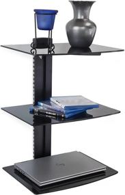 img 2 attached to 📺 MOUNT-IT! Floating AV Component Shelf with 3 Tempered Glass Shelves - Perfect Wall Mount for Blu Ray DVD Players, Game Consoles, Cable Box, and Streaming Devices - Supports up to 17.6 Lbs Weight per Shelf