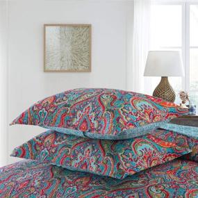 img 3 attached to 🛏️ Bownew Lightweight Cotton King Size Quilt Sets - Bohemian Pattern Bedspread for Elegant Home Bedding - Includes 3 Pieces: 1 Quilt and 2 Pillow Shams