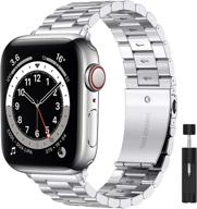 liwin metal band compatible with apple watch 38mm 40mm 41mm 42mm 44mm 45mm logo