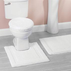 img 1 attached to 🚽 Ultra Plush White Spa Toilet Lid Cover: InterDesign Microfiber Polyester for a Luxurious Bathroom Experience