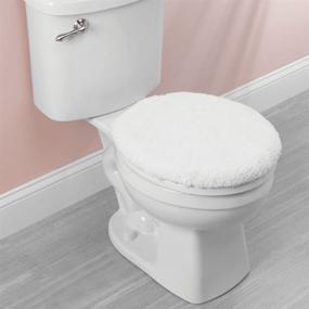 img 3 attached to 🚽 Ultra Plush White Spa Toilet Lid Cover: InterDesign Microfiber Polyester for a Luxurious Bathroom Experience