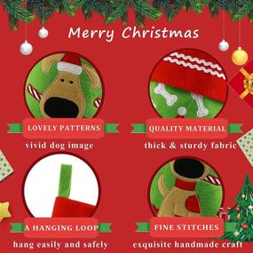 img 1 attached to 🎅 Мы Вышитые Носки с Рождественскими собаками WEWILL - Идеальные рождественские подарки для питомцев, идеально подходят для любителей щенков! Длиной 16 дюймов (Стиль 1)