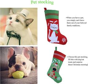 img 2 attached to 🎅 WEWILL Embroidered Dogs Christmas Stockings - Perfect Xmas Holiday Gifts for Pets, Ideal for Puppy Lovers! 16-Inch Long (Style 1)