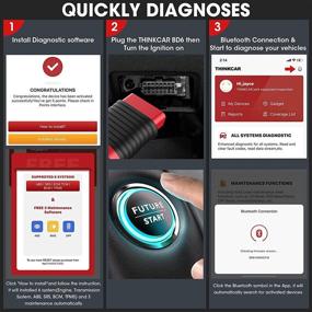 img 2 attached to 🔍 Блютуз ThinkDiag BD6 OBD2 Сканер - Профессиональный OBDII Сканер для iOS и Android, ридер кодов Check Engine Light с функцией ABS/DPF/BMS обслуживания. Авто сканер для системы ABS SRS TPMS BCM ECM трансмиссии.