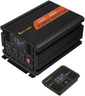 renoster power inverter dc 12v to ac 120v with lcd display wireless rechargeable remote control car power converter with ac outlets 2 logo