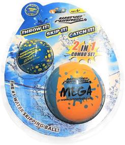 img 4 attached to 🌊 Bundle of 2 Wave Runner Water Skipping Balls: Mega Ball & Grip Ball – Speed Duo Set for Beach, Pool, River, and Lake Fun - Soft Foam, Great Summer Toy