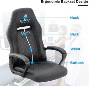 img 2 attached to 🪑 DESIGNA Ergonomic Office Chair, High Back Executive Swivel Leather Computer Chair with Headset Lumbar Support, Black