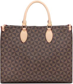 img 4 attached to 👜 Top Handle Designer Tote Bags for Women: Stylish Large Purses & Shoulder Satchels with Fashionable Leather Totes