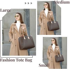 img 3 attached to 👜 Top Handle Designer Tote Bags for Women: Stylish Large Purses & Shoulder Satchels with Fashionable Leather Totes