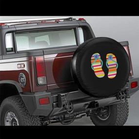 img 3 attached to Foruidea Flip Flops Многоцветный чехол для запасного колеса Водонепроницаемый пылезащитный чехол для колеса от ультрафиолетового излучения Sun Wheel, пригодный для Jeep