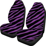 🦓 instantarts zebra print car seat covers (2 piece set) - purple with black pattern for enhanced protection and comfort logo