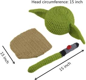 img 3 attached to 👶 Adorable Handmade Newborn Photography Prop Set for Infant Boy Girl Twins - Knit Baby Hat with Diaper Cover Costume (Green, 0-6 months)