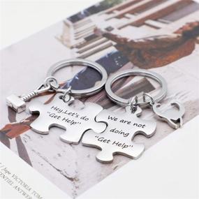 img 1 attached to 🔨 Thor and Loki Friendship Keychain Set - Best Friend Jewelry, Brother Gifts, BBF Gifts