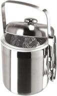 🌌 oggi galaxy stainless two tone ice bucket with tongs – sleek satin & mirror finish логотип