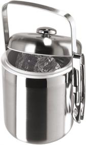 img 1 attached to 🌌 Oggi Galaxy Stainless Two Tone Ice Bucket with Tongs – Sleek Satin & Mirror Finish