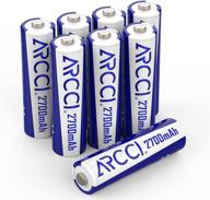 🔋 premium 2700mah rechargeable aa batteries - no memory effect, 8-pack for household devices logo