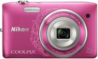 📷 buy nikon coolpix s3500 20.1 mp digital camera with 7x zoom (decorative pink) - limited stock (old model) logo