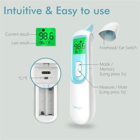 img 3 attached to 🌡️ Mosen 2020 New Version Thermometer: Digital Infrared for Fever, Baby, Ear & Forehead, Kid & Adult - Body, Surface & Room - with Magnetic Cap