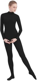 img 2 attached to 🔴 SUPRNOWA Unisex Turtleneck Full Body Unitard: Long Sleeve Spandex Comfort for All