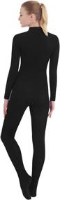 img 3 attached to 🔴 SUPRNOWA Unisex Turtleneck Full Body Unitard: Long Sleeve Spandex Comfort for All