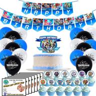 🎉 beyblade birthday party supplies: banner, cupcake toppers, cake topper, balloons, & invitations! логотип