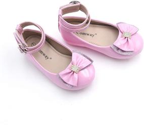 img 3 attached to Silver Flats Shoes for Girls - Comway Toddler Ballerina Wedding DSD 1