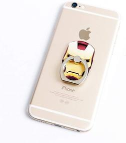 img 2 attached to ZOEAST(TM) Iron Man Phone Ring Grip - 360° регулируемый держатель для пальца, подставка для стола, крепление для автомобиля - совместим с iPhone 12 11 XR XS MAX X, плюс iPad - универсальный