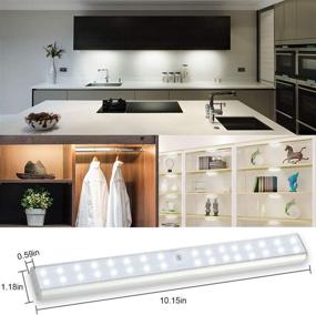 img 1 attached to 💡 Rechargeable Under Cabinet Lighting by Litake - 32 LED Wireless Closet Lights with Remote Control and Magnetic Dimmable Night Light Timer - Ideal for Kitchen, Bedroom - Pack of 2