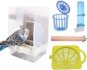 img 4 attached to 🐦 Convenient Hamiledyi Parrot Feeder Cage with Automatic Bird Feeder and Water Dispenser – Ideal Accessories for Cockatiels, Lovebirds, and Small Parakeets