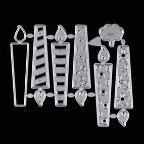 img 4 attached to Metal Cutting Dies Stencil Set, KISSBUTY Criss-Cross Design Metal Scrapbooking Dies Cuts Handmade Template for Card Making, Paper Crafts, and Decorations - Birthday Candle Theme