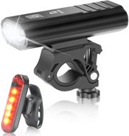 🔦 flides bike light set usb rechargeable - 1200lm 5200mah led headlight & taillight, 5 light modes, ip65 waterproof, emergency power bank, rear reflectors logo