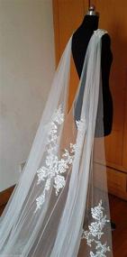 img 2 attached to 👰 Lace Bridal Veils with Appliques – Wedding Capes for Bride, Cathedral Length Wraps and Cloaks