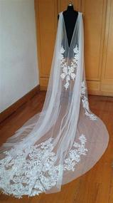 img 3 attached to 👰 Lace Bridal Veils with Appliques – Wedding Capes for Bride, Cathedral Length Wraps and Cloaks