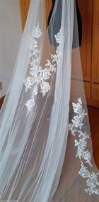 img 1 attached to 👰 Lace Bridal Veils with Appliques – Wedding Capes for Bride, Cathedral Length Wraps and Cloaks