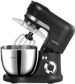 img 4 attached to 800W Tilt-Head Stand Mixer, 6.5QT Multi Speed+P Food Mixer with 🥣 Stainless Steel Bowl, Dough Hook, Wire Whip & Beater, Upgraded Transparent Cover