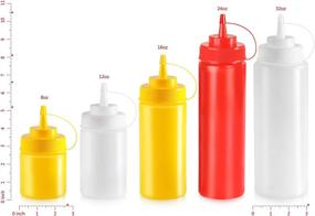 img 2 attached to New Star Foodservice 26580 Yellow Plastic Squeeze Bottles with Caps - Wide Mouth, 24 oz (Pack of 6)