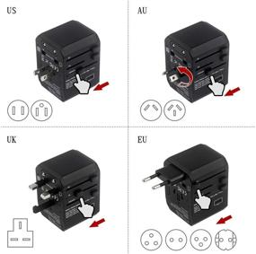 img 3 attached to 🔌 Hyleton Universal Travel Adapter: Fast Charging Power With 4 USB Ports & 1 Type C - All in One Plug Adapter for US, EU, UK, AU, Asia