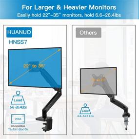 img 3 attached to 🖥️ Height Adjustable Monitor Mount Stand: For 22-35 Inch Computer Screens, Holds 6.6-26.4 lbs, with Clamp & Grommet Mounting Base