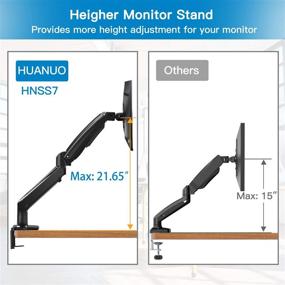 img 1 attached to 🖥️ Height Adjustable Monitor Mount Stand: For 22-35 Inch Computer Screens, Holds 6.6-26.4 lbs, with Clamp & Grommet Mounting Base
