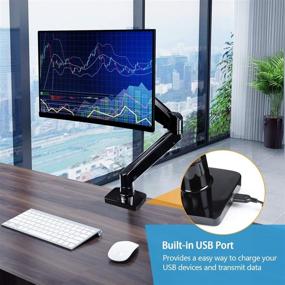 img 2 attached to 🖥️ Height Adjustable Monitor Mount Stand: For 22-35 Inch Computer Screens, Holds 6.6-26.4 lbs, with Clamp & Grommet Mounting Base