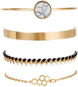 img 4 attached to 🌿 Lullabb Gold Adjustable Olive Leaf Bracelets for Women and Girls - Stackable Wrap Bangle & Anklet Set for Beach Foot Accent