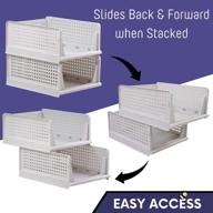 🗄️ neat stackable basket organizer with pull out drawers - 2 pack large - sliding foldable bins for clothes, food, snacks, vegetables, toys storage - ideal for closet, cabinet, under sink wardrobe - (white) logo