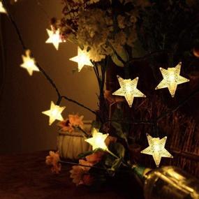 img 1 attached to Grezea Solar Christmas Light Twinkle Star String Lights 50 LED 21FT 8 Modes Fairy Decoration For Xmas Tree Bedroom Indoor Outdoor Room Décor Garden Patio Lawn Canopy Party White