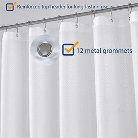 img 3 attached to Premium Hotel Shower Curtain Liner – Machine Washable, White Diamond Pattern, 72 x 72 inches, 2 Bottom Magnets