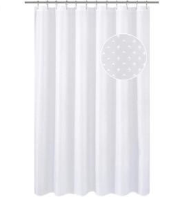 img 4 attached to Premium Hotel Shower Curtain Liner – Machine Washable, White Diamond Pattern, 72 x 72 inches, 2 Bottom Magnets